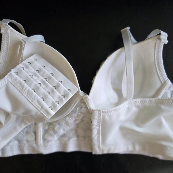 Dressy Hand Sewn Rhinestone Sequin Corset Croptop Adjustable white - Picture 5 of 6